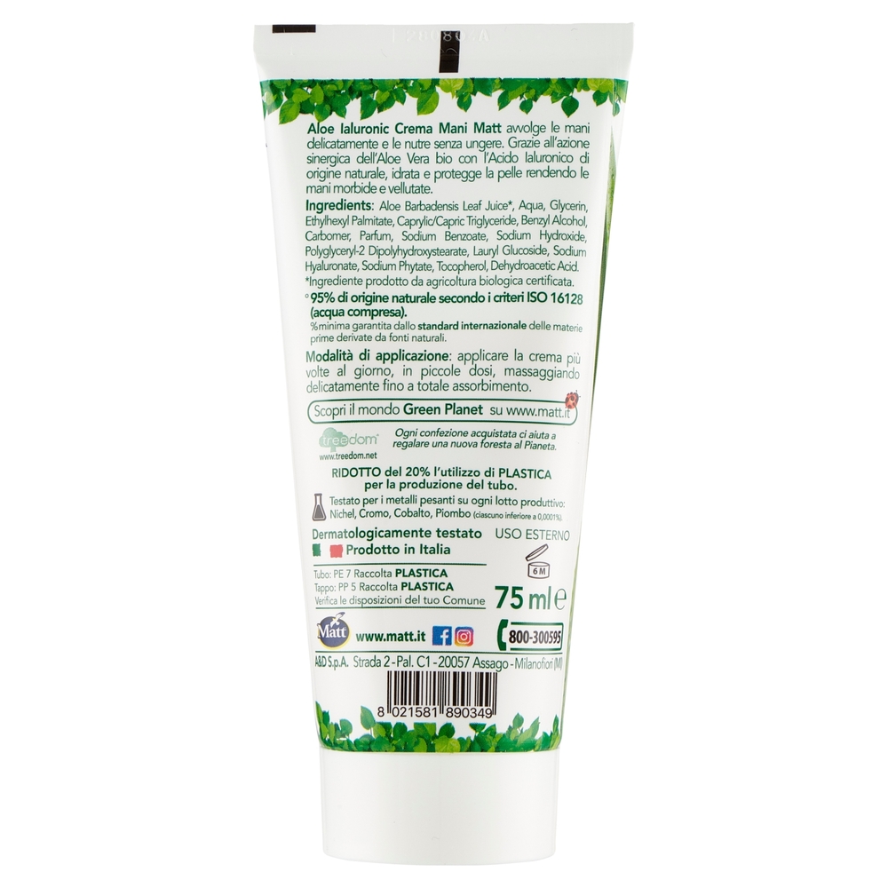 Matt Aloe Ialuronic crema Mani Nutriente 75 ml